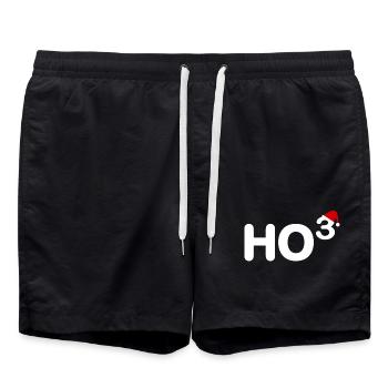 Ho Ho Ho haut 3 - Motif du Père Noël Nicolas - Short de bain - noir - Devant - AI Model Male 185 light (185cm)