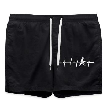 I love the fire department heartbeat - Swim Trunks - black - Front - AI Model Male 185 light (185cm)