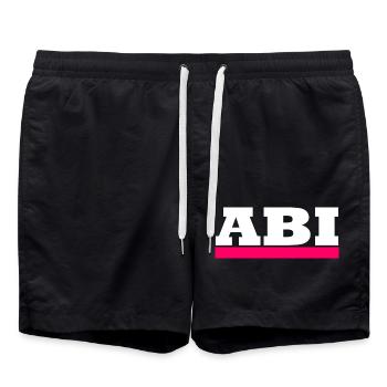 Abi - Motiv zum personalisieren - Badeshorts - Schwarz - Vorne - AI Model Male 185 light (185cm)