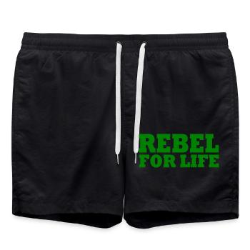 Rebelle pour la vie - Short de bain - noir - Devant - AI Model Male 185 light (185cm)