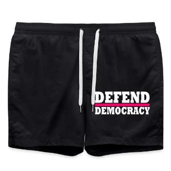 Défendre la démocratie - Short de bain - noir - Devant - AI Model Male 185 light (185cm)