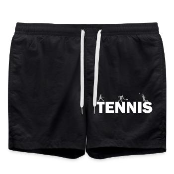 Tennis - Badeshorts - Schwarz - Vorne - AI Model Male 185 light (185cm)