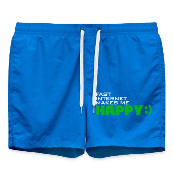 Fast Internet makes me happy - Quickly happy - Swim Trunks - cobalt blue - Front