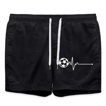 Football battement de coeur joueur de football cadeau soccer - Short de bain - noir - Devant - AI Model Male 185 light (185cm)