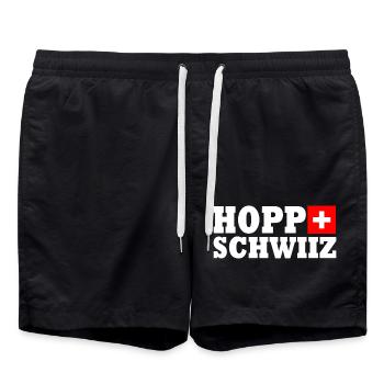 Hopp schwiiz - Badeshorts - Schwarz - Vorne - AI Model Male 185 light (185cm)