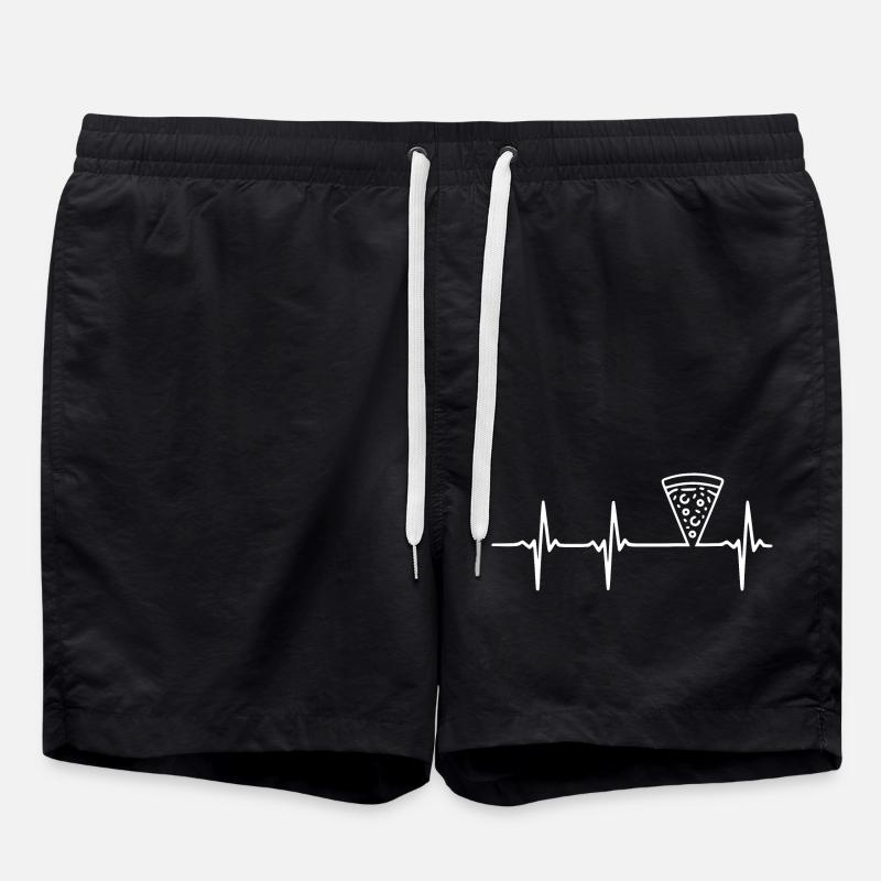 Heartbeat Pizza - Swim Trunks - black