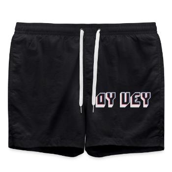 Drôle de phrase yiddish - Oy Vey, cadeau juif de noël - Short de bain - noir - Devant - AI Model Male 185 light (185cm)