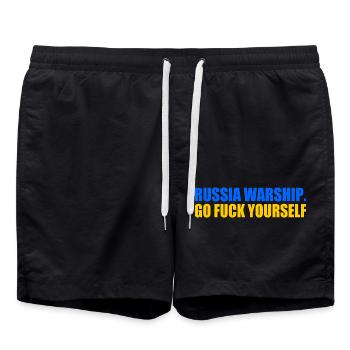 russian warship go f yourself - Badeshorts - Schwarz - Vorne - AI Model Male 185 light (185cm)