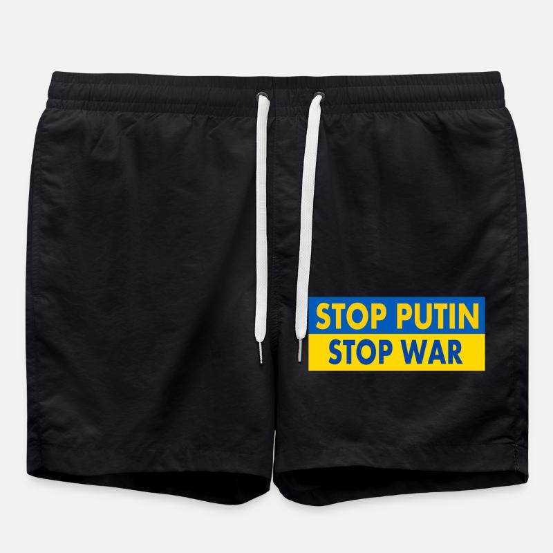 Stop war - Badeshorts - Schwarz