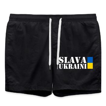 Slava ukraini - Badeshorts - Schwarz - Vorne - AI Model Male 185 light (185cm)