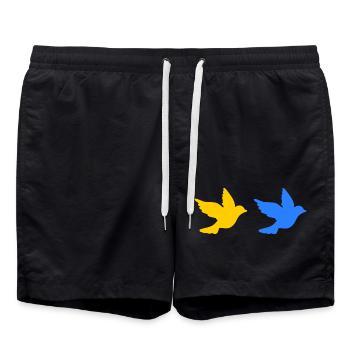 Ukraine - Swim Trunks - black - Front - AI Model Male 185 light (185cm)