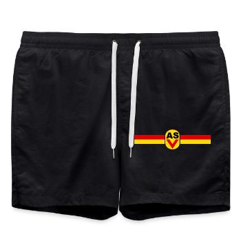 ASV - DDR - Armeesportverein - NVA - Ostalgie - Badeshorts - Schwarz - Vorne - AI Model Male 185 light (185cm)