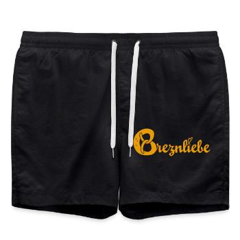Breznliebe (gelb) - Badeshorts - Schwarz - Vorne - AI Model Male 185 light (185cm)