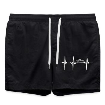 Heartbeat for cruise and cruise ship - Swim Trunks - black - Front - AI Model Male 185 light (185cm)