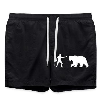 Stop Bear - Swim Trunks - black - Front - AI Model Male 185 light (185cm)