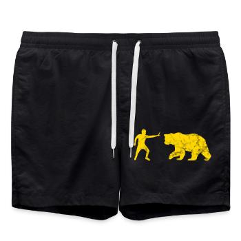 Stop Bear - Swim Trunks - black - Front - AI Model Male 185 light (185cm)