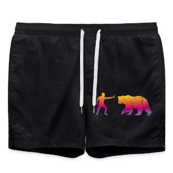 Stop Bear - Swim Trunks - black - Front - AI Model Male 185 light (185cm)