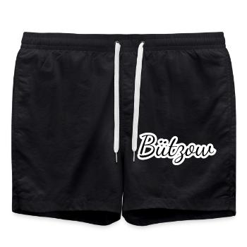 Bützow - Textdesign mit Stadtnamen - Badeshorts - Schwarz - Vorne - AI Model Male 185 light (185cm)