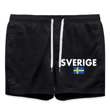 Sverige - Badeshorts - Schwarz - Vorne - AI Model Male 185 light (185cm)