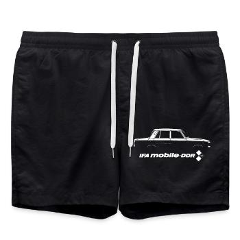 Wartburg 1.3 - IFA mobile GDR - Short de bain - noir - Devant - AI Model Male 185 light (185cm)