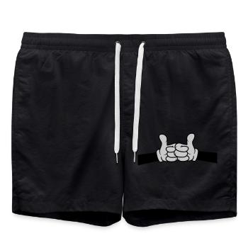 Fist Pump Daumen hoch - Badeshorts - Schwarz - Vorne - AI Model Male 185 light (185cm)