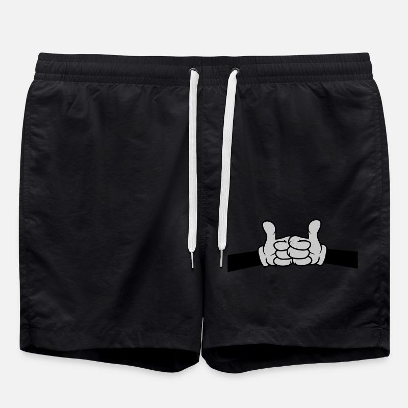 Fist Pump Thumbs up - Swim Trunks - black