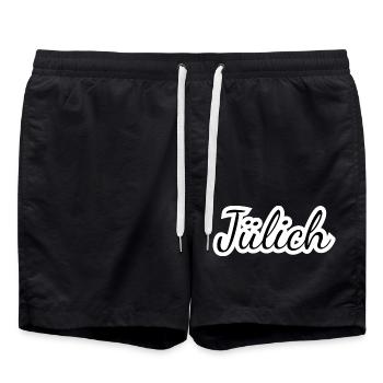 Jülich - Textdesign mit Stadtnamen - Badeshorts - Schwarz - Vorne - AI Model Male 185 light (185cm)