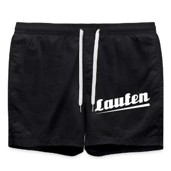 Laufen - Textdesign mit Stadtnamen - Badeshorts - Schwarz - Vorne - AI Model Male 185 light (185cm)