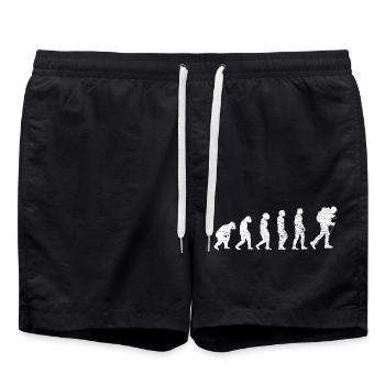 Wandern Berg Klettern Bergsteigen Berge Bouldern - Badeshorts - Schwarz - Vorne - AI Model Male 185 light (185cm)