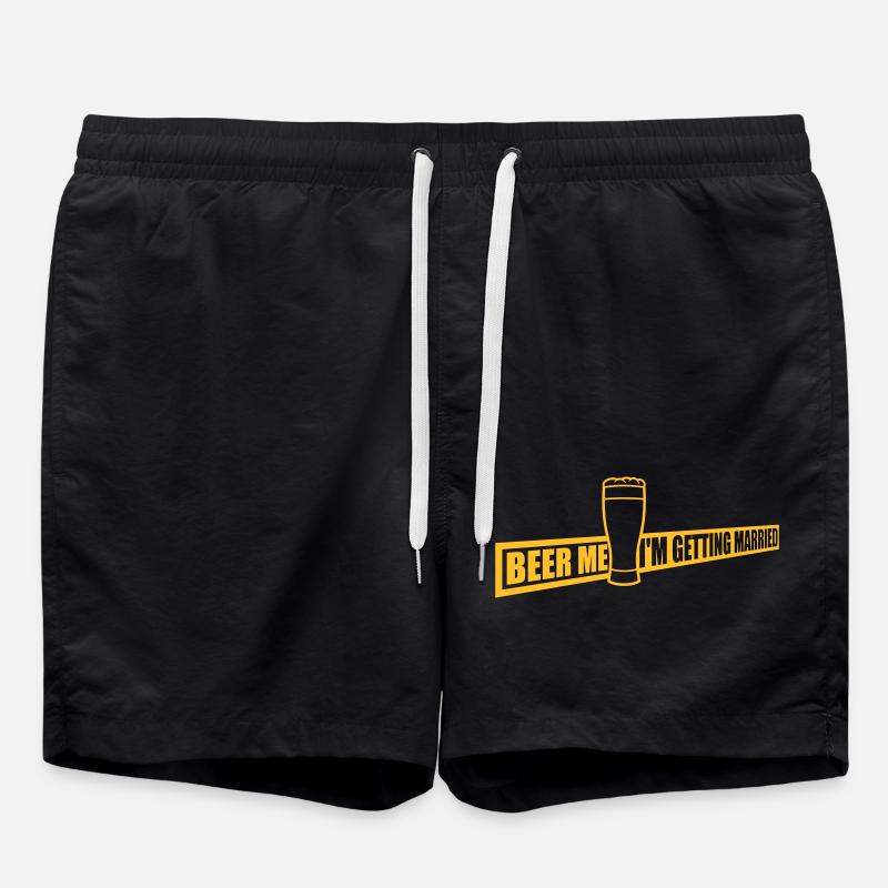 Beer Me Getting Married - Swim Trunks - black