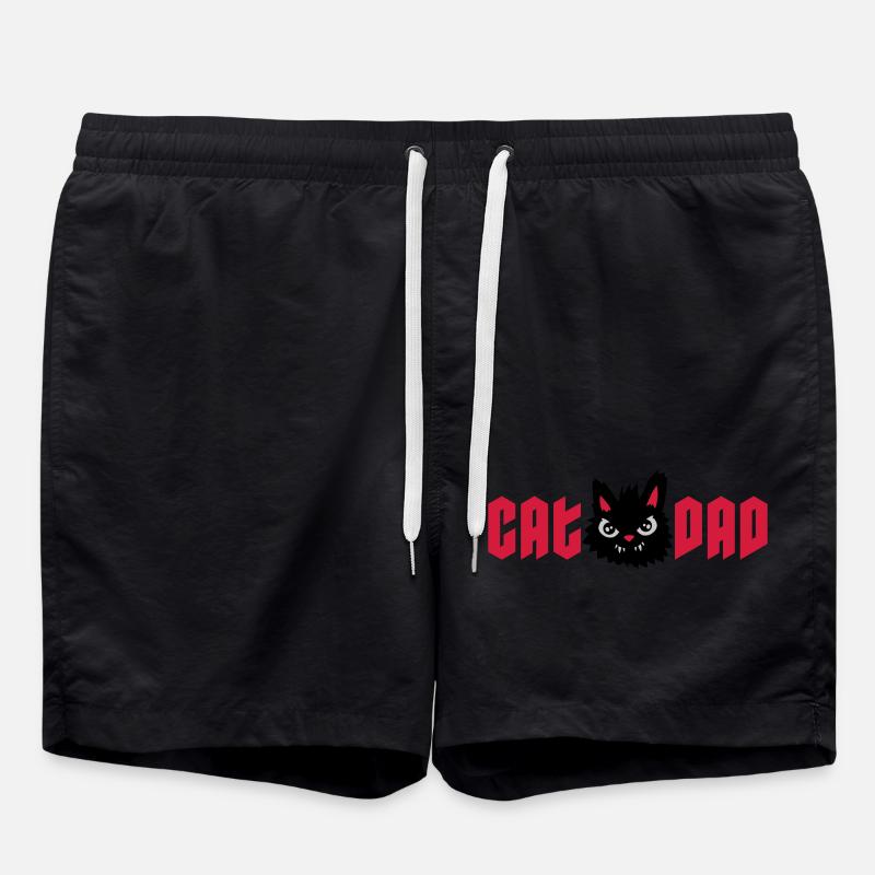 Wild Cat Cat Dad - Swim Trunks - black