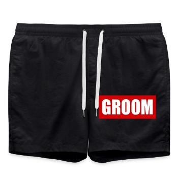 Groom - Swim Trunks - black - Front - AI Model Male 185 light (185cm)