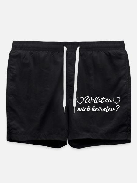 Willst du mich heiraten? - Badeshorts - Schwarz