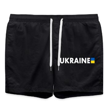 Ukraine - Badeshorts - Schwarz - Vorne - AI Model Male 185 light (185cm)