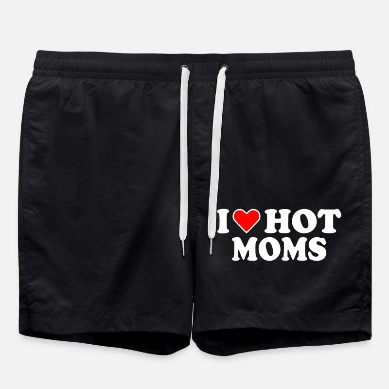I love hot moms - Swim Trunks - black