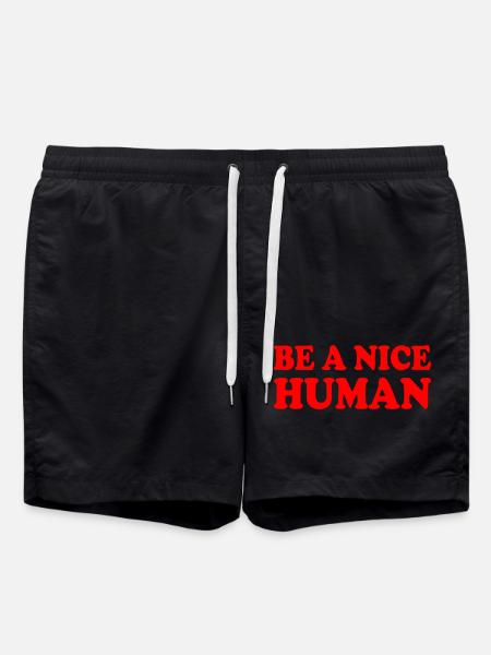 Be a nice human - Short de bain - noir