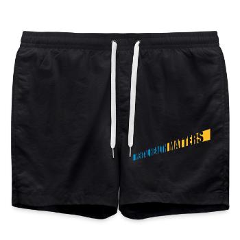 mental health matters quote - Swim Trunks - black - Front - AI Model Male 185 light (185cm)