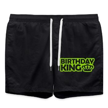 Birthday King Party Logo - Swim Trunks - black - Front - AI Model Male 185 light (185cm)