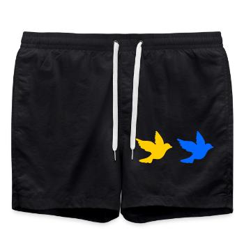 Ukraine - Swim Trunks - black - Front - AI Model Male 185 light (185cm)