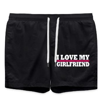 I love my girlfriend - Badeshorts - Schwarz - Vorne - AI Model Male 185 light (185cm)