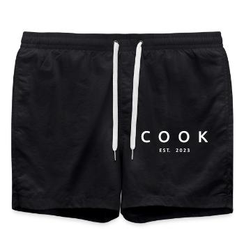 Cook Est. 2023 Stolzes Kochgeschenk für Männer und Frauen - Badeshorts - Schwarz - Vorne - AI Model Male 185 light (185cm)