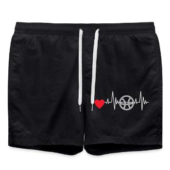 Basketball Basketballliebhaber Verein Basketballer - Badeshorts - Schwarz - Vorne - AI Model Male 185 light (185cm)