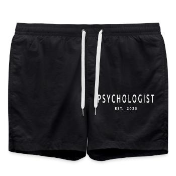 Psychologue Est. 2023 Diplôme Psychologie Cadeau - Short de bain - noir - Devant - AI Model Male 185 light (185cm)