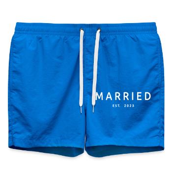 Marié Est. 2023 - Cadeau de mariage hommes et femmes - Short de bain - cobalt blue - Devant