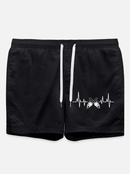 Lumberjack Chainsaw Heartbeat - Swim Trunks - black