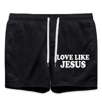 Love like jesus - Badeshorts - Schwarz - Vorne - AI Model Male 185 light (185cm)