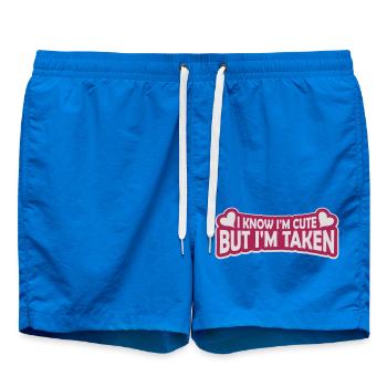 cute but taken quote - Swim Trunks - cobalt blue - Front
