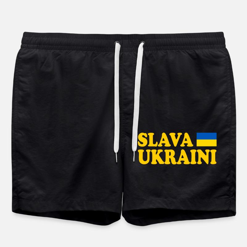 Slava ukraini ukraine - Swim Trunks - black