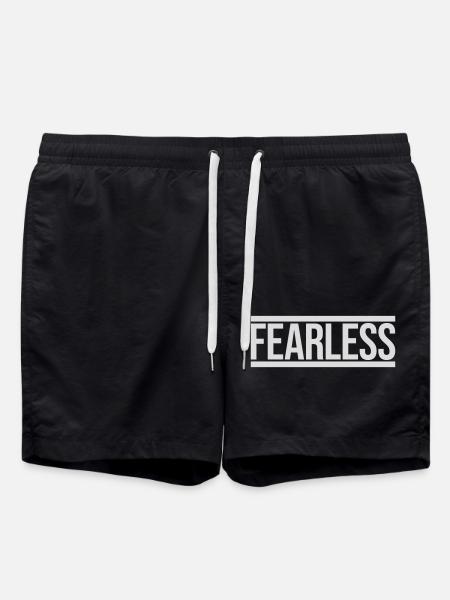 fearless Text Zitat Design - Badeshorts - Schwarz