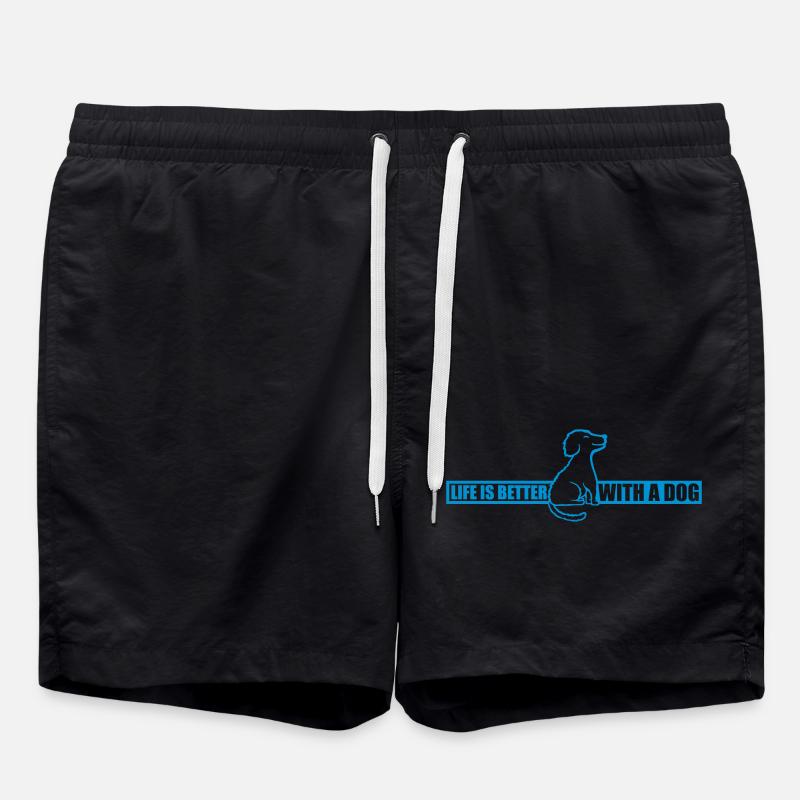 better with a dog - Swim Trunks - black